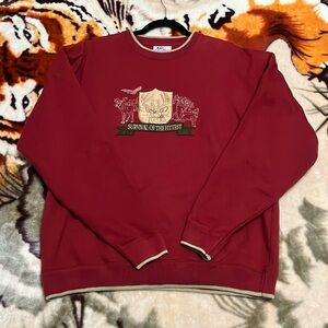 Mccc Sports Vintage Red Deer Survival Of The Fittest Sweater Large